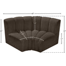 Meridian Arc Brown Boucle Fabric 2 pc Modular Sectional IMAGE 6