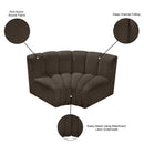 Meridian Arc Brown Boucle Fabric 2 pc Modular Sectional IMAGE 7