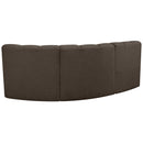 Meridian Arc Brown Boucle Fabric 3 pc Modular Sectional IMAGE 3