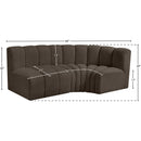 Meridian Arc Brown Boucle Fabric 3 pc Modular Sectional IMAGE 7