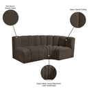 Meridian Arc Brown Boucle Fabric 3 pc Modular Sectional IMAGE 8