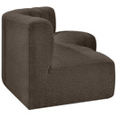 Meridian Arc Brown Boucle Fabric 3 pc Modular Sectional IMAGE 6