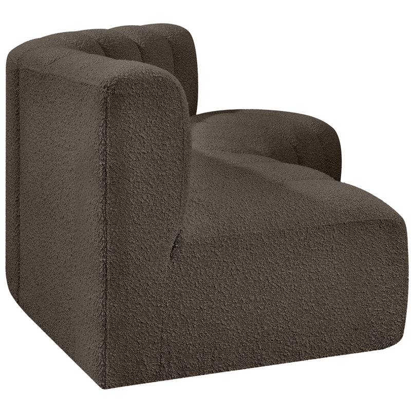 Meridian Arc Brown Boucle Fabric 3 pc Modular Sectional IMAGE 6