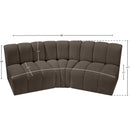 Meridian Arc Brown Boucle Fabric 3 pc Modular Sectional IMAGE 7