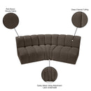 Meridian Arc Brown Boucle Fabric 3 pc Modular Sectional IMAGE 8