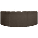 Meridian Arc Brown Boucle Fabric 3 pc Modular Sectional IMAGE 3