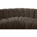 Meridian Arc Brown Boucle Fabric 3 pc Modular Sectional IMAGE 7