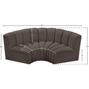 Meridian Arc Brown Boucle Fabric 3 pc Modular Sectional IMAGE 8