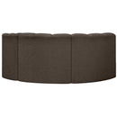 Meridian Arc Brown Boucle Fabric 3 pc Modular Sectional IMAGE 3