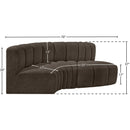 Meridian Arc Brown Boucle Fabric 3 pc Modular Sectional IMAGE 7