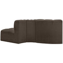 Meridian Arc Brown Boucle Fabric 3 pc Modular Sectional IMAGE 3