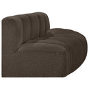 Meridian Arc Brown Boucle Fabric 3 pc Modular Sectional IMAGE 5