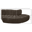 Meridian Arc Brown Boucle Fabric 3 pc Modular Sectional IMAGE 6