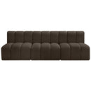 Meridian Arc Brown Boucle Fabric 3 pc Modular Sectional IMAGE 4