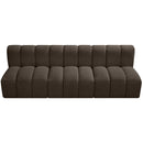 Meridian Arc Brown Boucle Fabric 3 pc Modular Sectional IMAGE 5