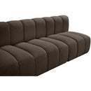 Meridian Arc Brown Boucle Fabric 3 pc Modular Sectional IMAGE 7
