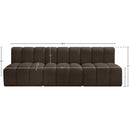 Meridian Arc Brown Boucle Fabric 3 pc Modular Sectional IMAGE 8