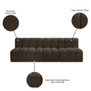 Meridian Arc Brown Boucle Fabric 3 pc Modular Sectional IMAGE 9