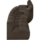 Meridian Arc Brown Boucle Fabric 4 pc Modular Sectional IMAGE 4