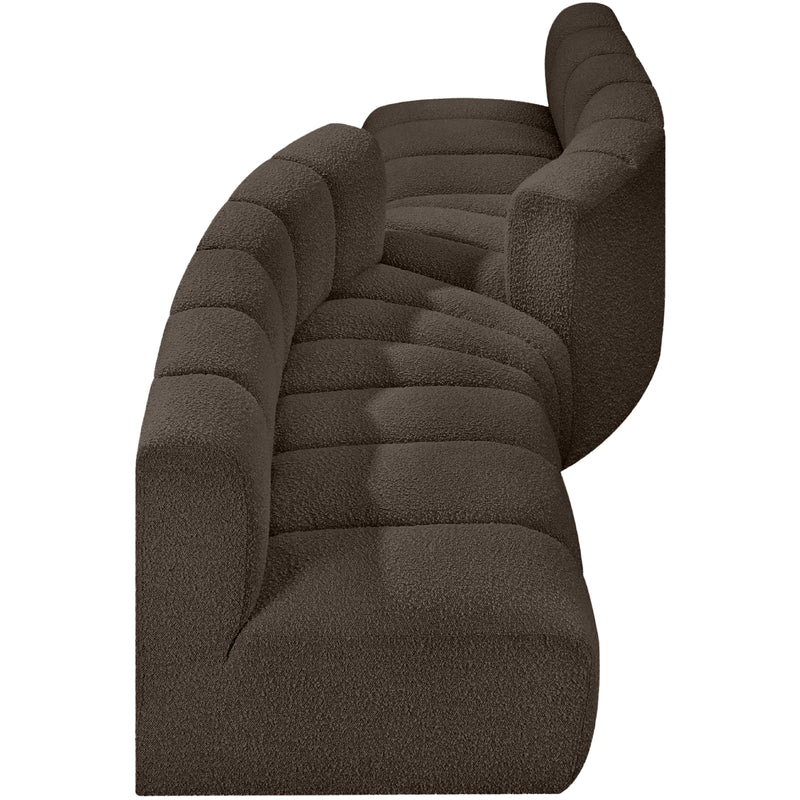 Meridian Arc Brown Boucle Fabric 4 pc Modular Sectional IMAGE 4