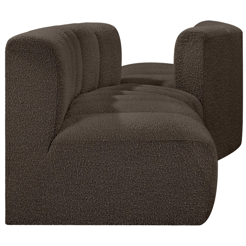 Meridian Arc Brown Boucle Fabric 4 pc Modular Sectional IMAGE 5