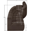 Meridian Arc Brown Boucle Fabric 4 pc Modular Sectional IMAGE 7
