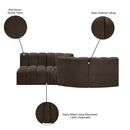 Meridian Arc Brown Boucle Fabric 4 pc Modular Sectional IMAGE 8