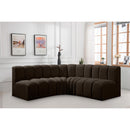 Meridian Arc Brown Boucle Fabric 4 pc Modular Sectional IMAGE 2
