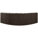 Meridian Arc Brown Boucle Fabric 4 pc Modular Sectional IMAGE 3