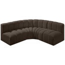 Meridian Arc Brown Boucle Fabric 4 pc Modular Sectional IMAGE 5