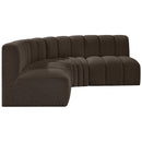 Meridian Arc Brown Boucle Fabric 4 pc Modular Sectional IMAGE 6
