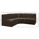 Meridian Arc Brown Boucle Fabric 4 pc Modular Sectional IMAGE 8