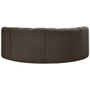 Meridian Arc Brown Boucle Fabric 4 pc Modular Sectional IMAGE 3