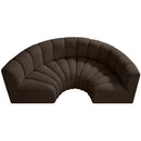 Meridian Arc Brown Boucle Fabric 4 pc Modular Sectional IMAGE 5