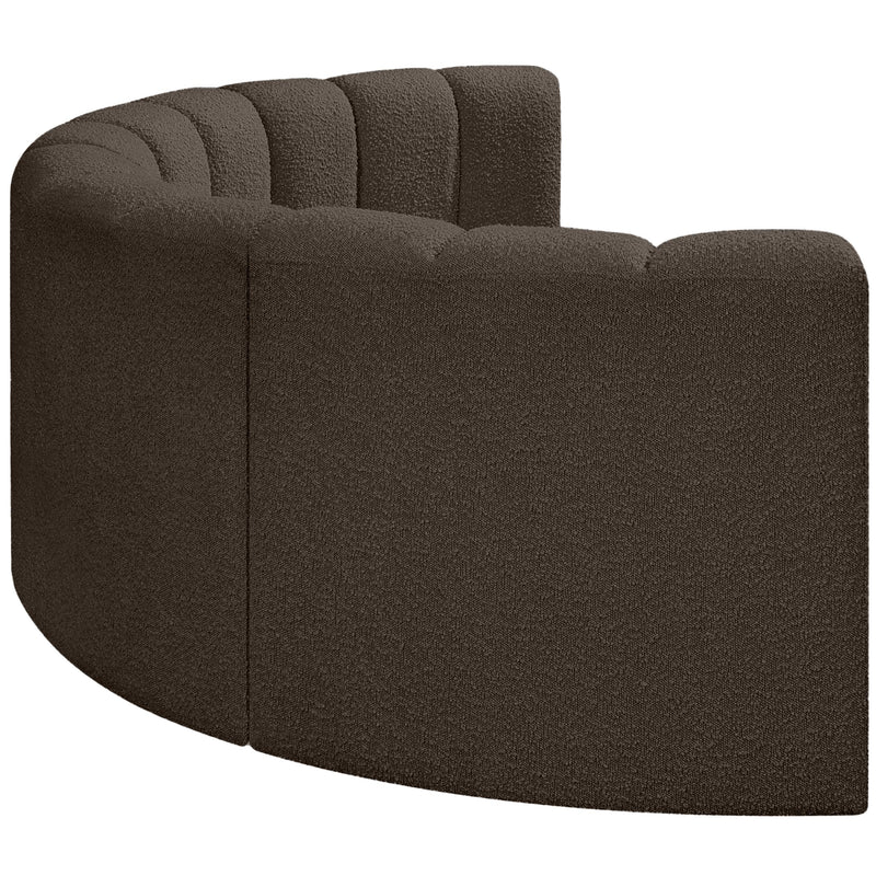 Meridian Arc Brown Boucle Fabric 4 pc Modular Sectional IMAGE 6