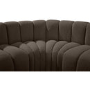 Meridian Arc Brown Boucle Fabric 4 pc Modular Sectional IMAGE 7