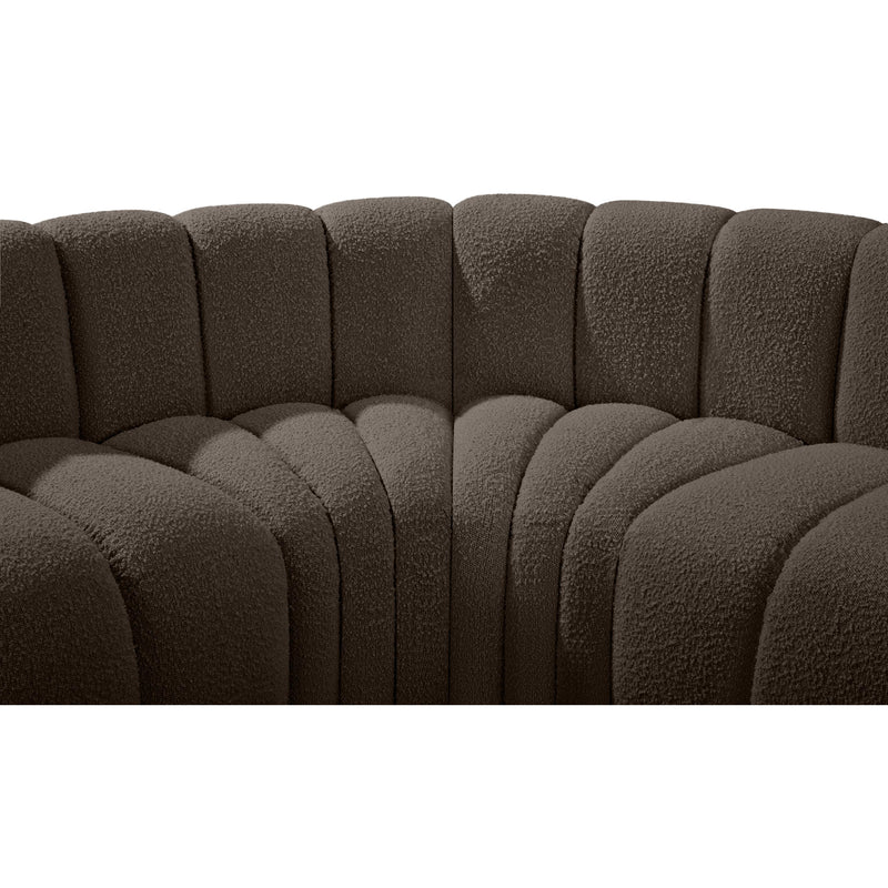 Meridian Arc Brown Boucle Fabric 4 pc Modular Sectional IMAGE 7