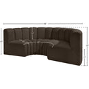 Meridian Arc Brown Boucle Fabric 4 pc Modular Sectional IMAGE 8