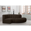 Meridian Arc Brown Boucle Fabric 4 pc Modular Sectional IMAGE 2