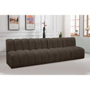Meridian Arc Brown Boucle Fabric 4 pc Modular Sectional IMAGE 2