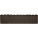 Meridian Arc Brown Boucle Fabric 4 pc Modular Sectional IMAGE 3