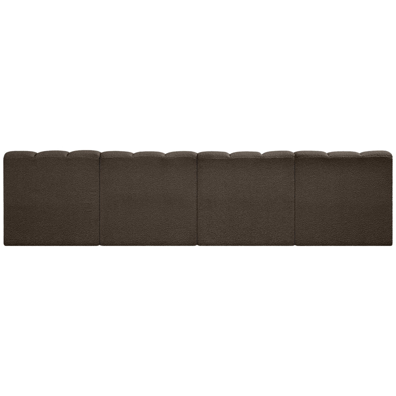 Meridian Arc Brown Boucle Fabric 4 pc Modular Sectional IMAGE 3