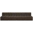 Meridian Arc Brown Boucle Fabric 4 pc Modular Sectional IMAGE 4