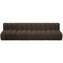Meridian Arc Brown Boucle Fabric 4 pc Modular Sectional IMAGE 5