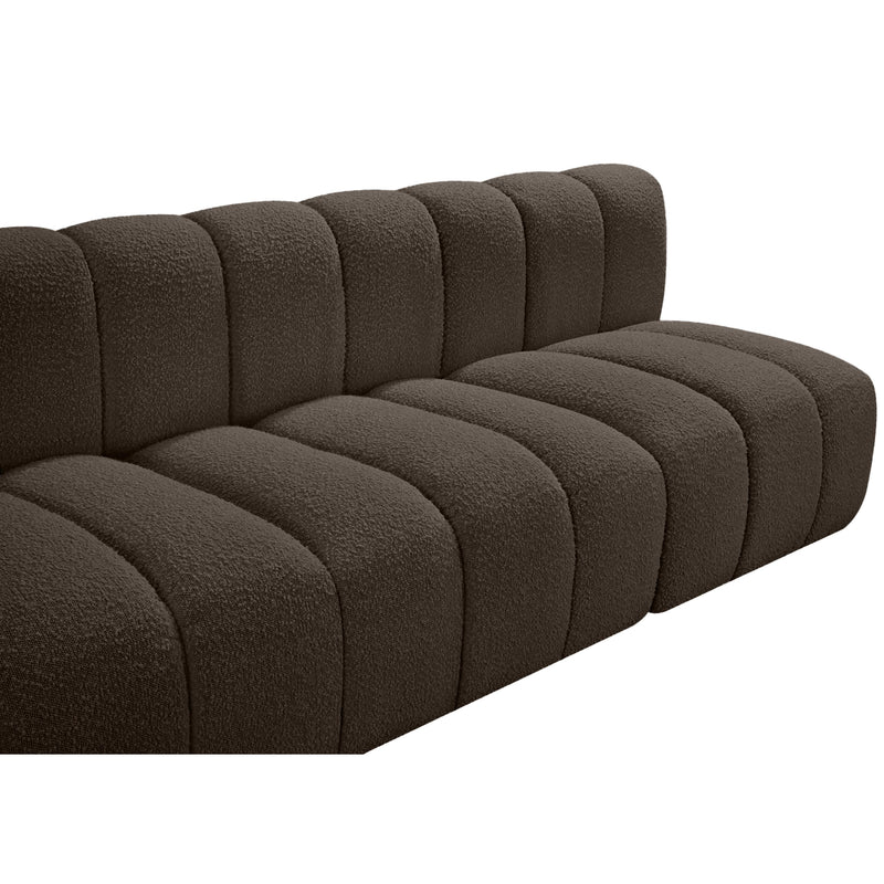 Meridian Arc Brown Boucle Fabric 4 pc Modular Sectional IMAGE 7