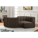 Meridian Arc Brown Boucle Fabric 4 pc Modular Sectional IMAGE 2