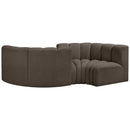 Meridian Arc Brown Boucle Fabric 4 pc Modular Sectional IMAGE 3