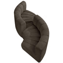 Meridian Arc Brown Boucle Fabric 4 pc Modular Sectional IMAGE 4
