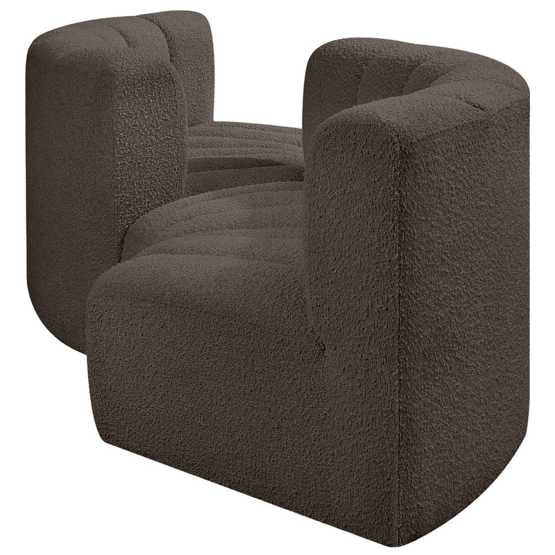 Meridian Arc Brown Boucle Fabric 4 pc Modular Sectional IMAGE 5