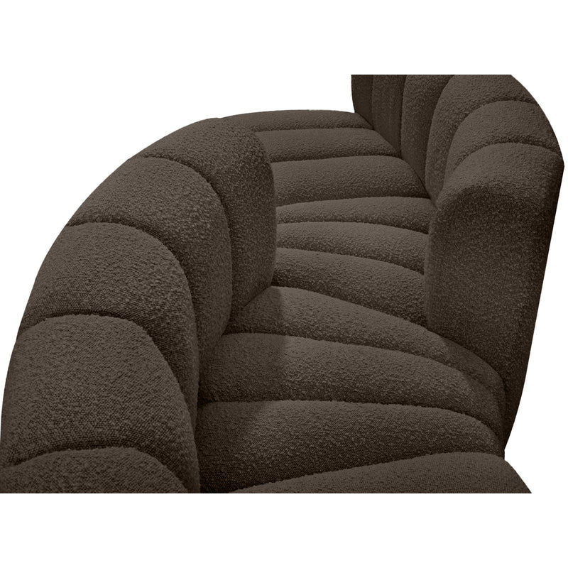 Meridian Arc Brown Boucle Fabric 4 pc Modular Sectional IMAGE 7